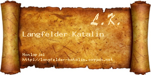 Langfelder Katalin névjegykártya